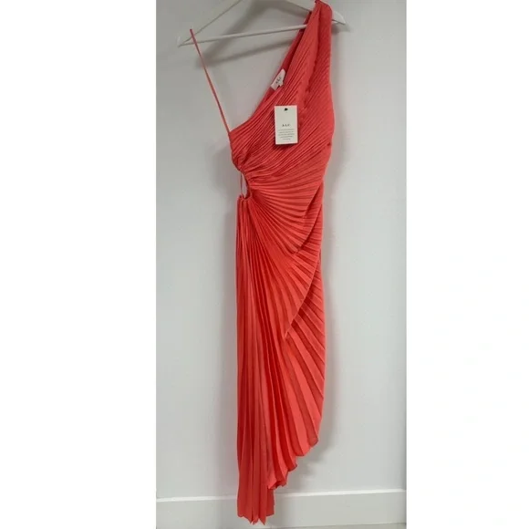 ALC Delphina Satin Dress in Coral.